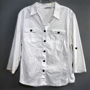 Emily Daniels Womens XL Workwear Minimalist Normcore Western White Shirt